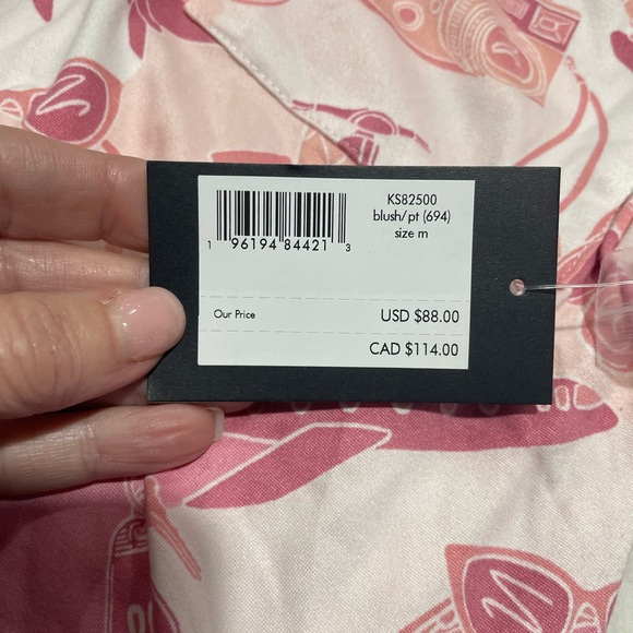 NWT Kate Spade Crop Pj Set in Blush Sz Medium $88 - Picture 6 of 6